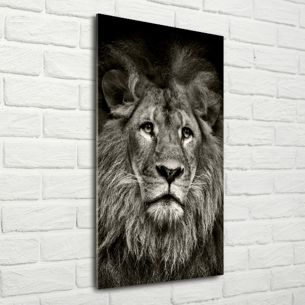 Printed glass wall art Lion