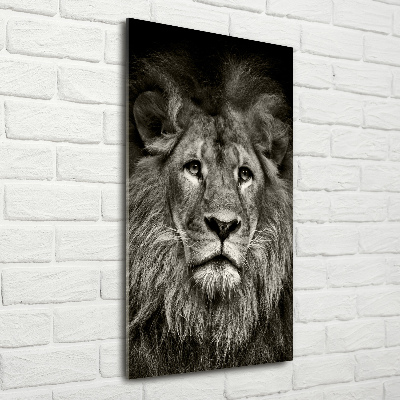 Printed glass wall art Lion