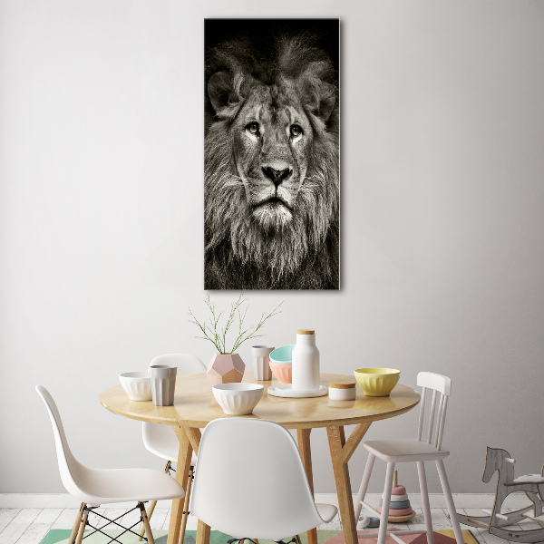 Printed glass wall art Lion