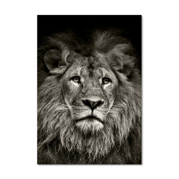 Printed glass wall art Lion