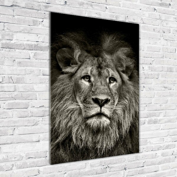 Printed glass wall art Lion