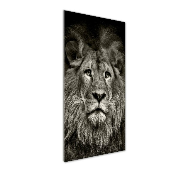 Printed glass wall art Lion