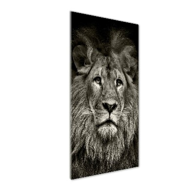 Printed glass wall art Lion