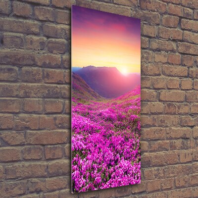 Print on a a glass Rhododendron mountains