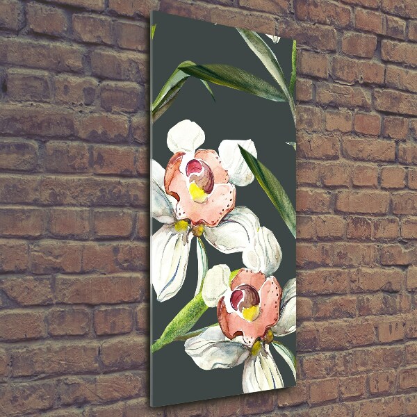 Glass wall art Floral pattern