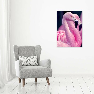 Printed glass wall art Flamingos