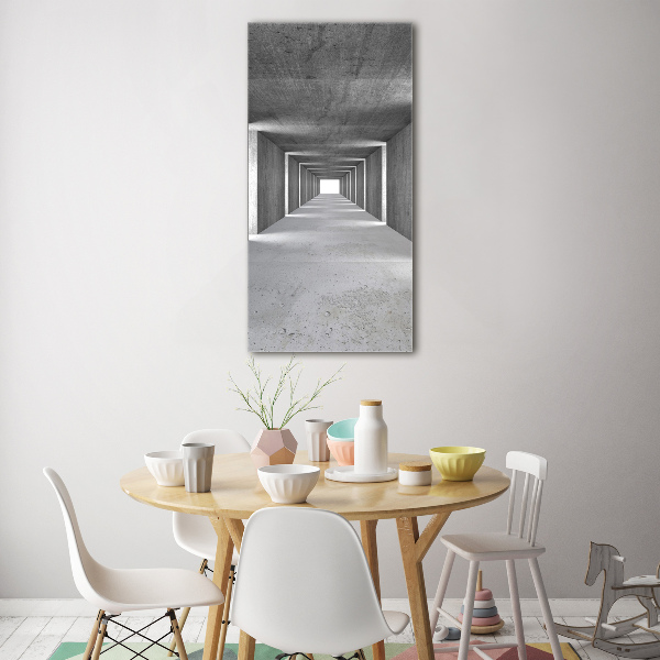 Printed glass wall art Concrete tunnel