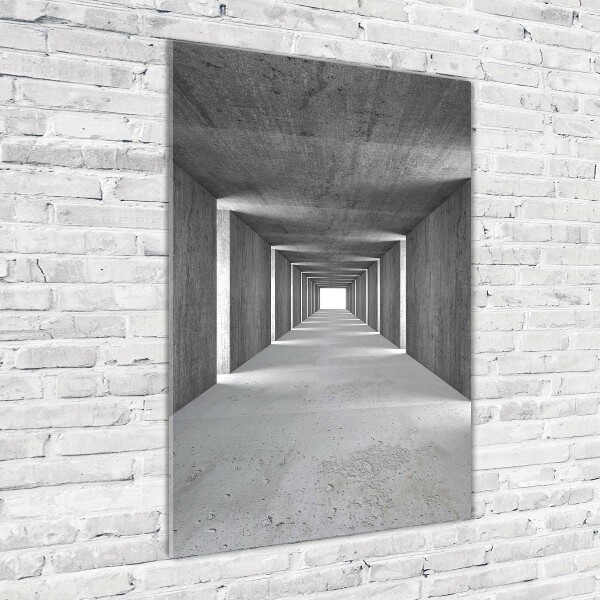 Printed glass wall art Concrete tunnel