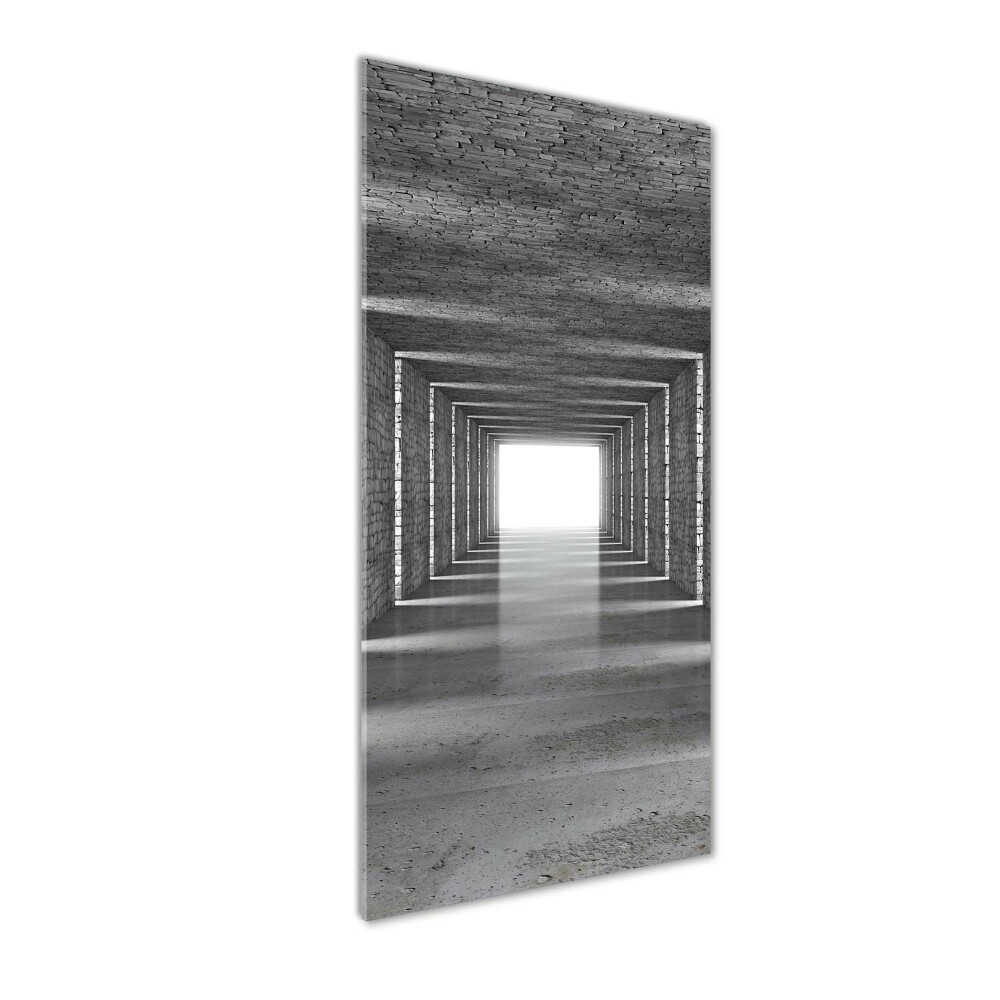 Printed glass wall art Brick tunnel