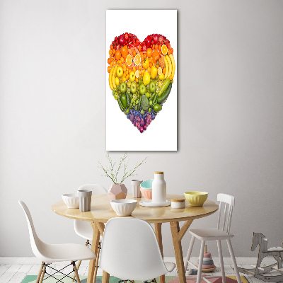 Glass wall art Fruit heart