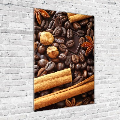 Wall art on glass Dark chocolate