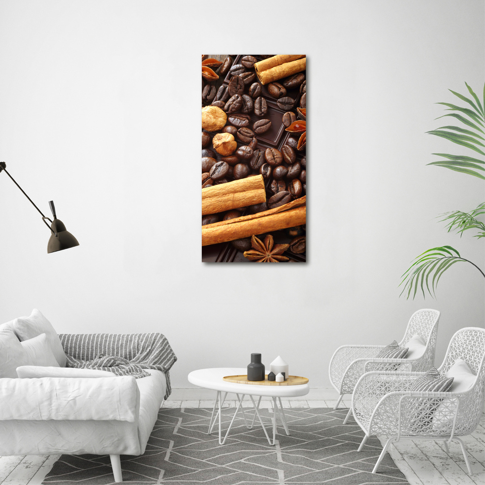 Wall art on glass Dark chocolate