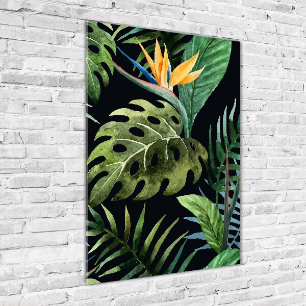 Glass wall art Hawaiian pattern