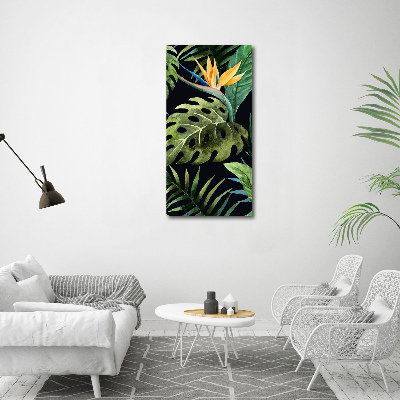 Glass wall art Hawaiian pattern