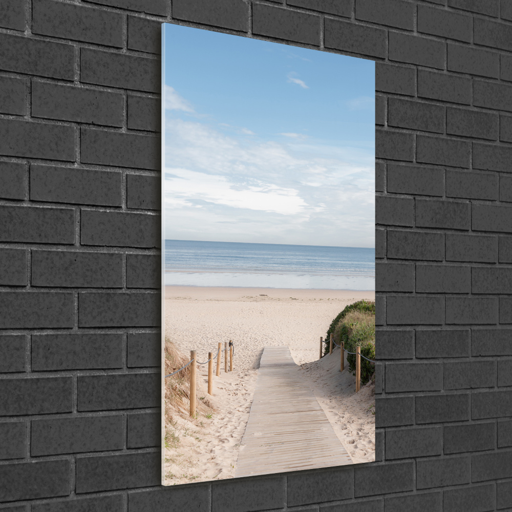 Print on a a glass Path to the beach