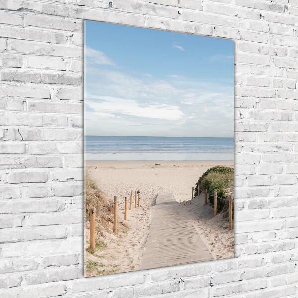 Print on a a glass Path to the beach