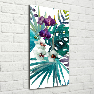 Glass wall art Hawaiian pattern