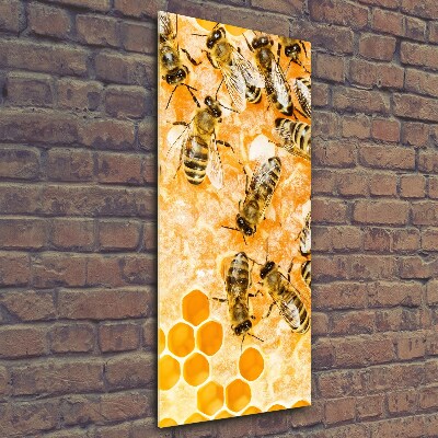 Glass wall art Working bees