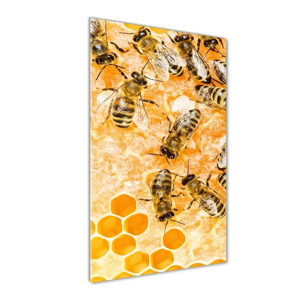 Glass wall art Working bees