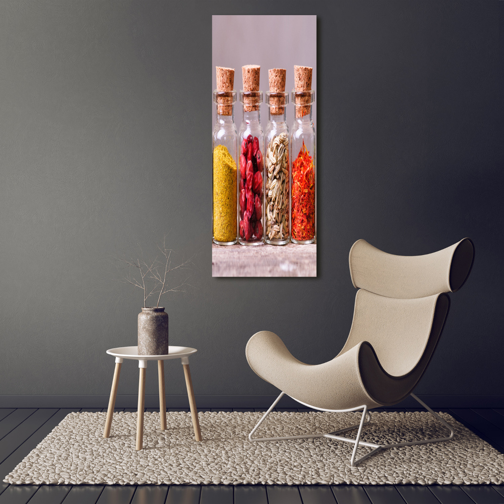 Glass wall art Colorful spices