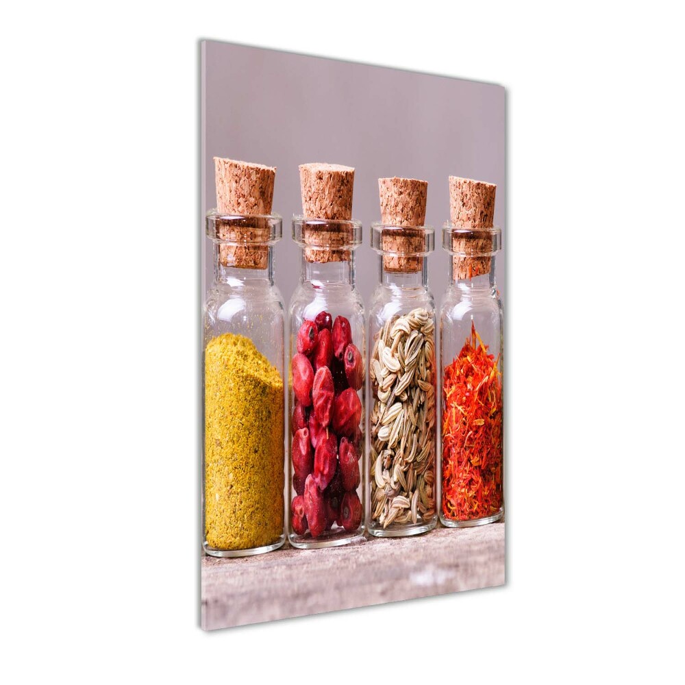 Glass wall art Colorful spices