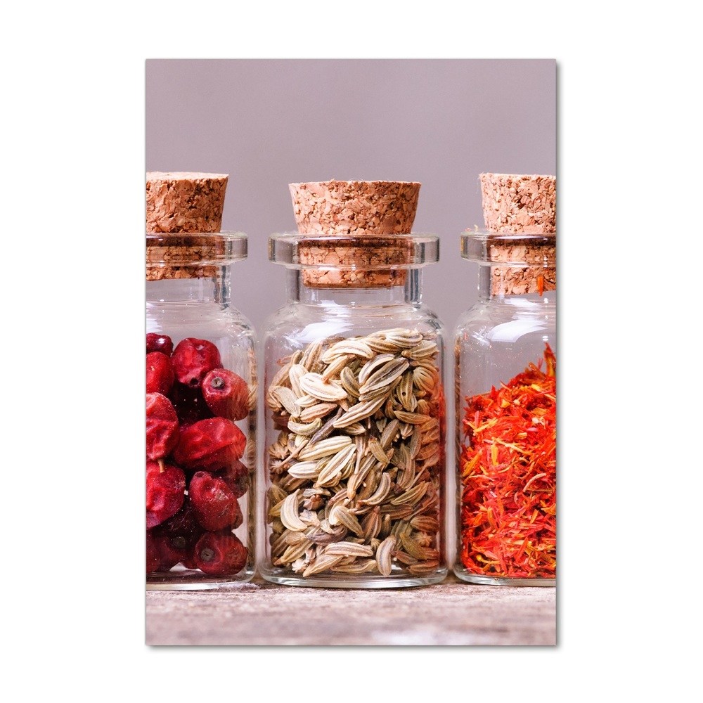 Glass wall art Colorful spices