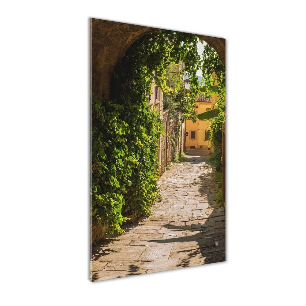 Glass picture wall art Italian streets