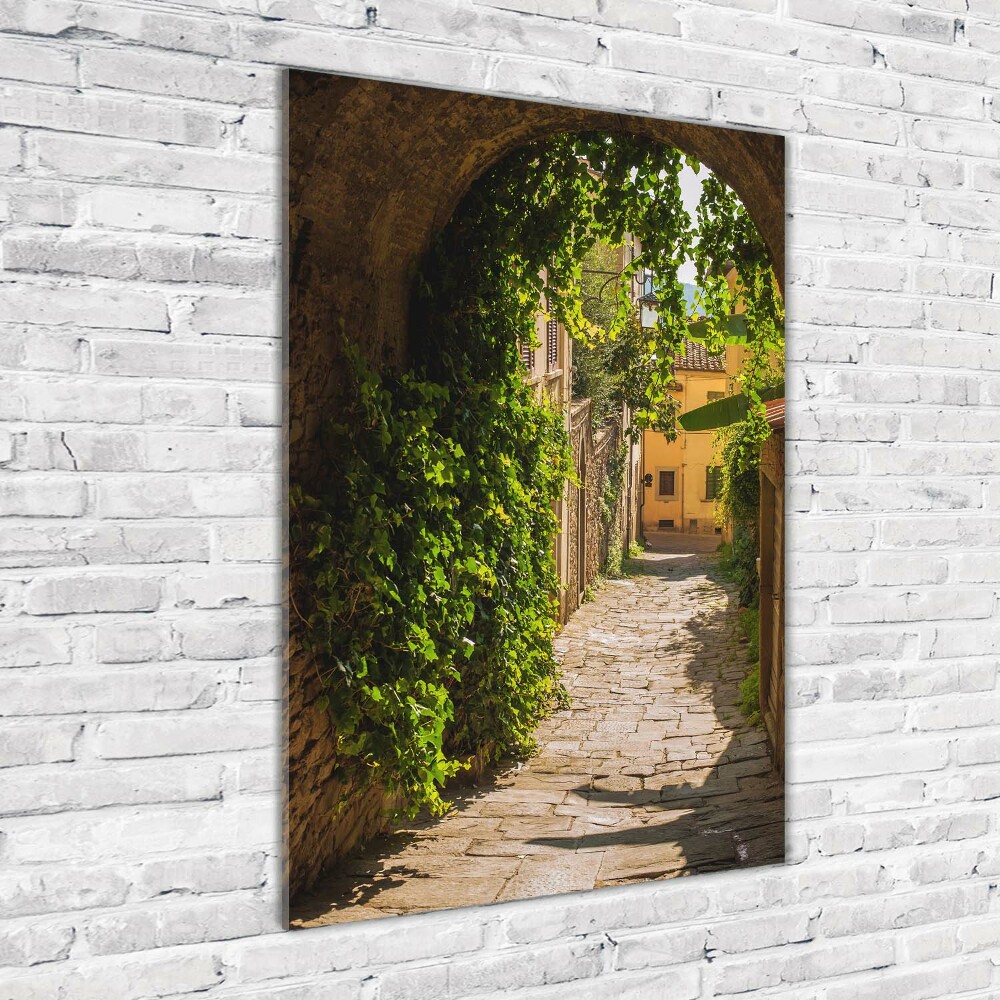 Glass picture wall art Italian streets