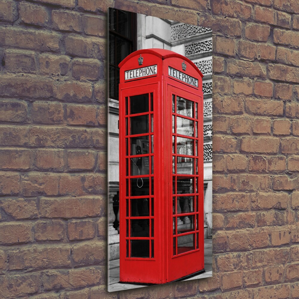 Printed glass wall art telephone booth