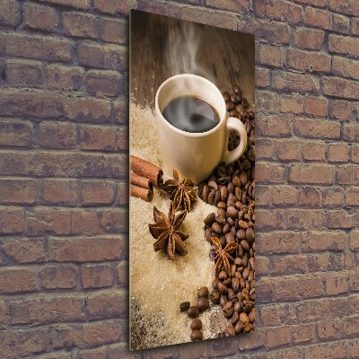 Wall art on glass Cup of coffee