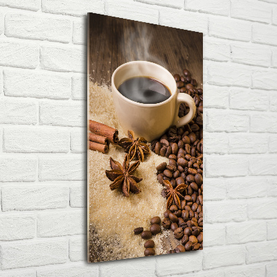 Wall art on glass Cup of coffee