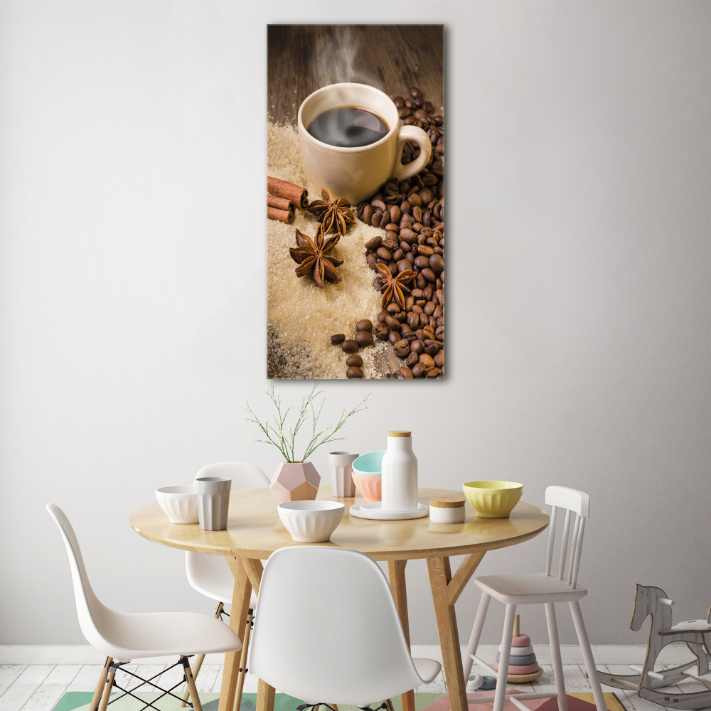 Wall art on glass Cup of coffee