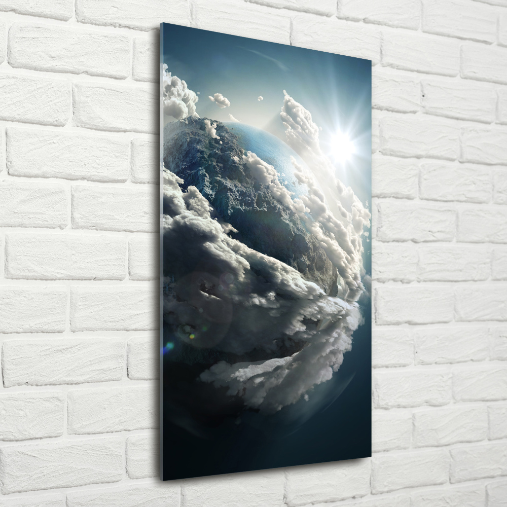 Printed glass wall art Planet Earth