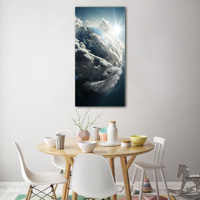 Printed glass wall art Planet Earth