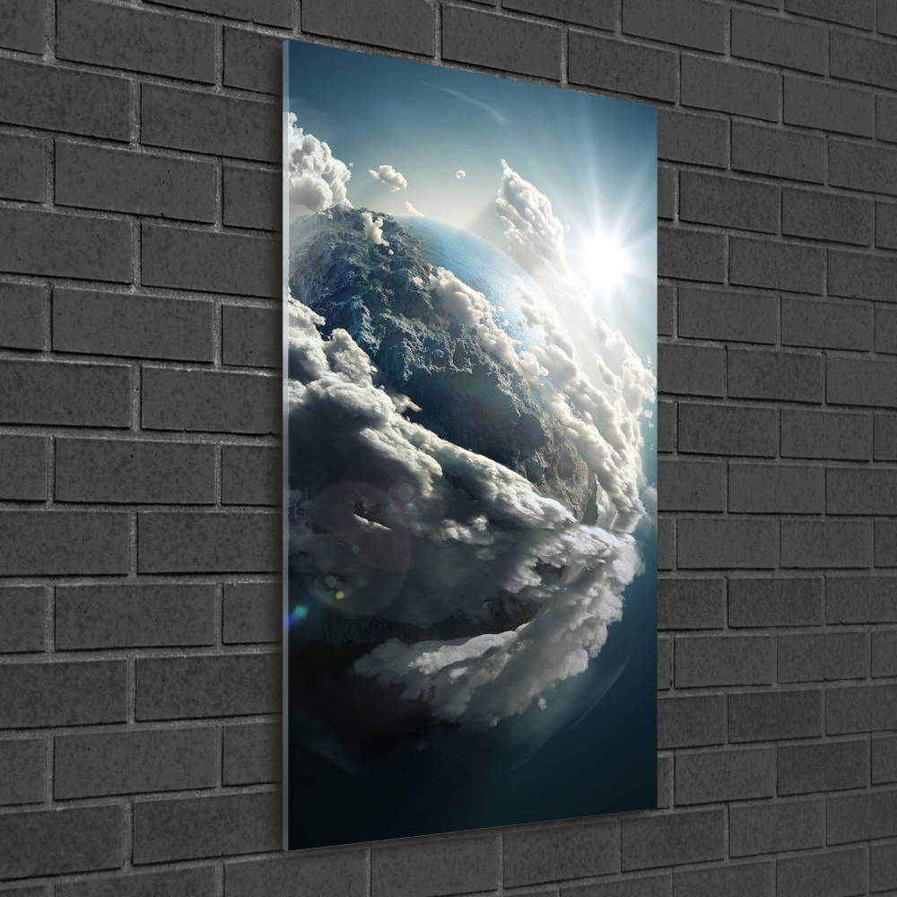 Printed glass wall art Planet Earth