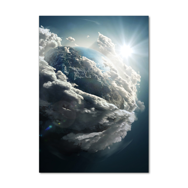 Printed glass wall art Planet Earth