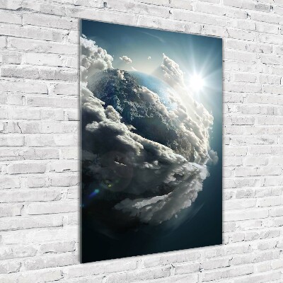 Printed glass wall art Planet Earth