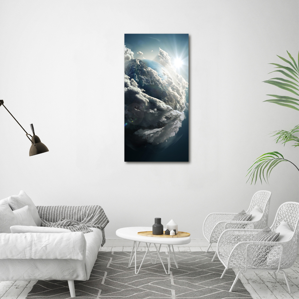 Printed glass wall art Planet Earth