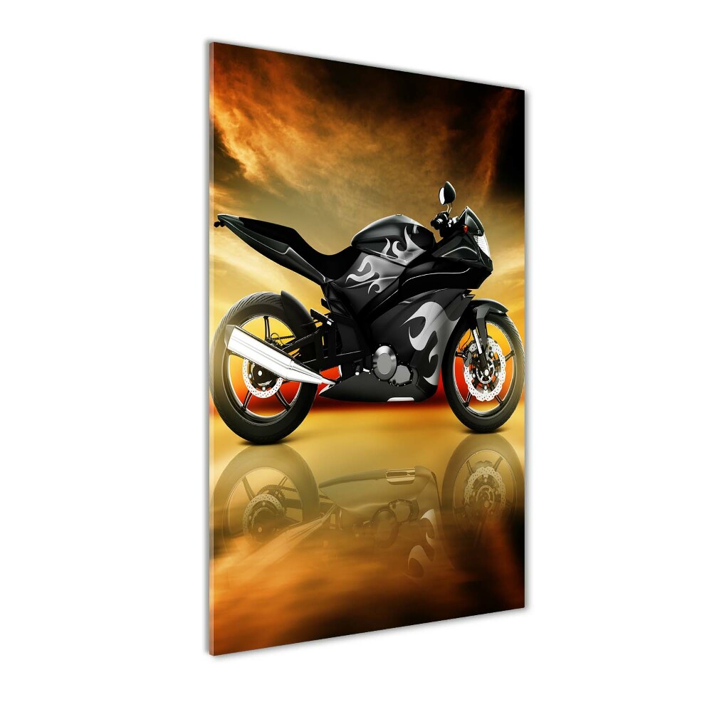 Glass wall art Motorbike