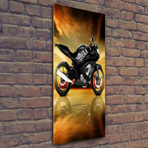 Glass wall art Motorbike