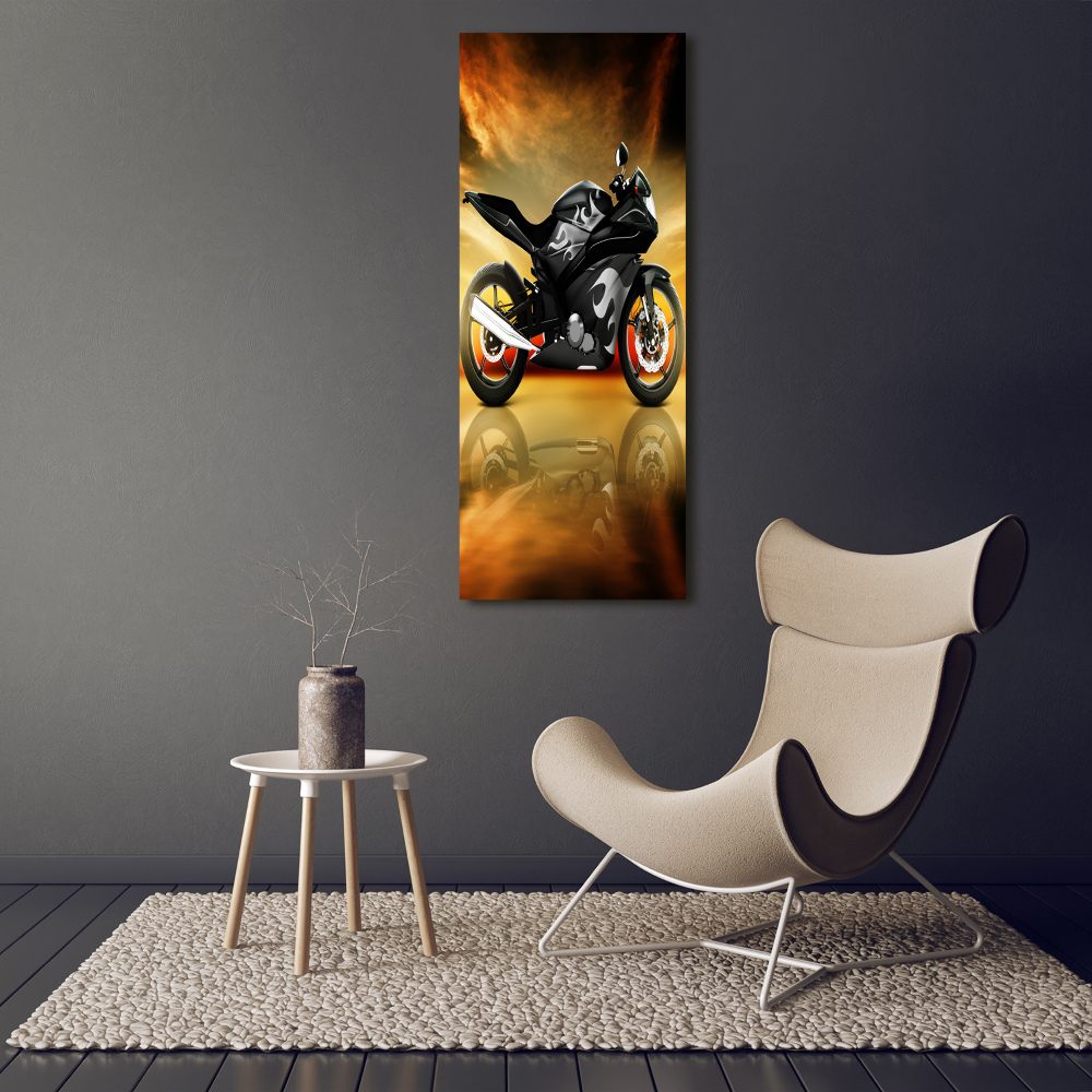 Glass wall art Motorbike