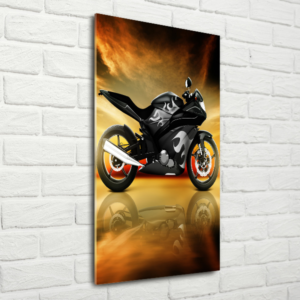 Glass wall art Motorbike