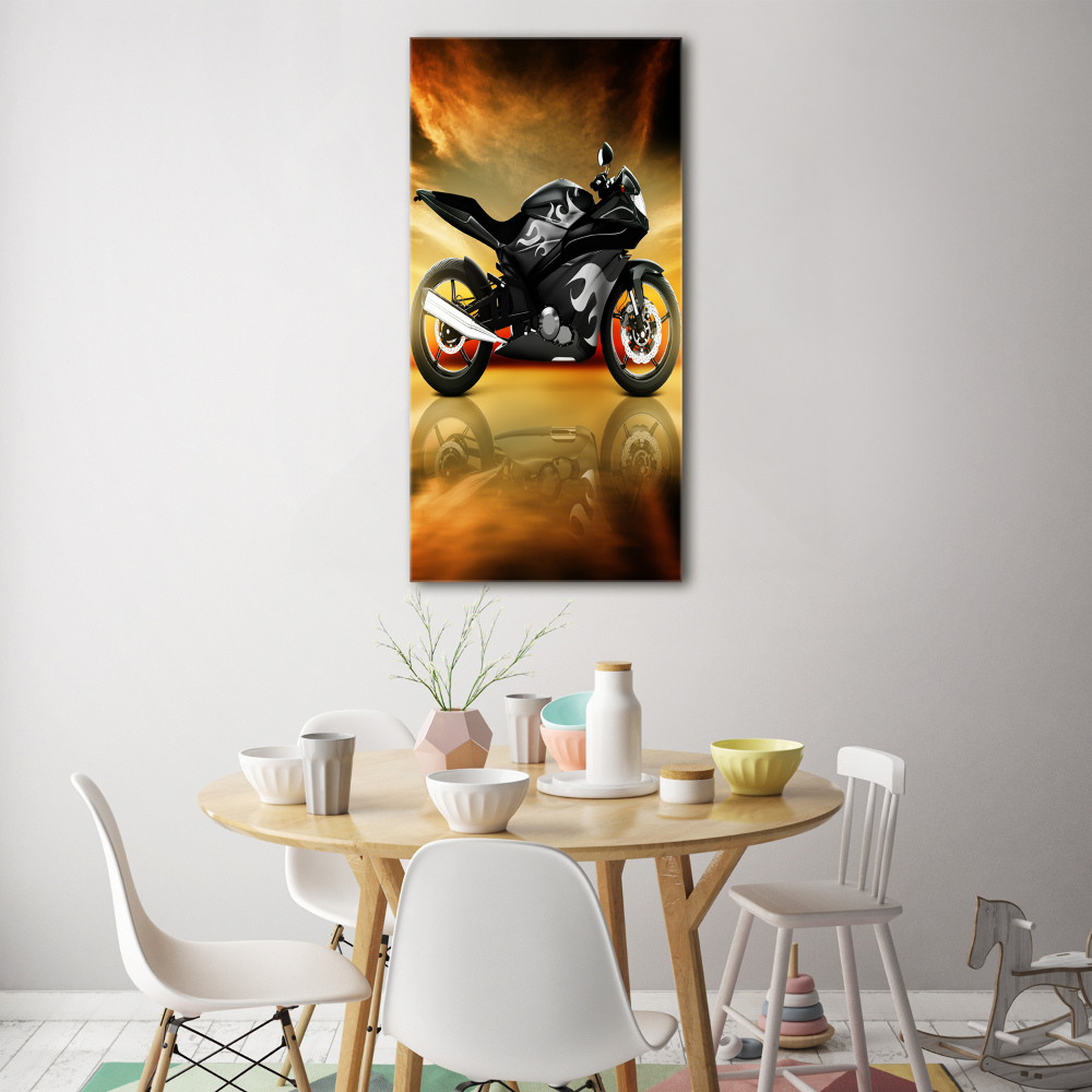 Glass wall art Motorbike