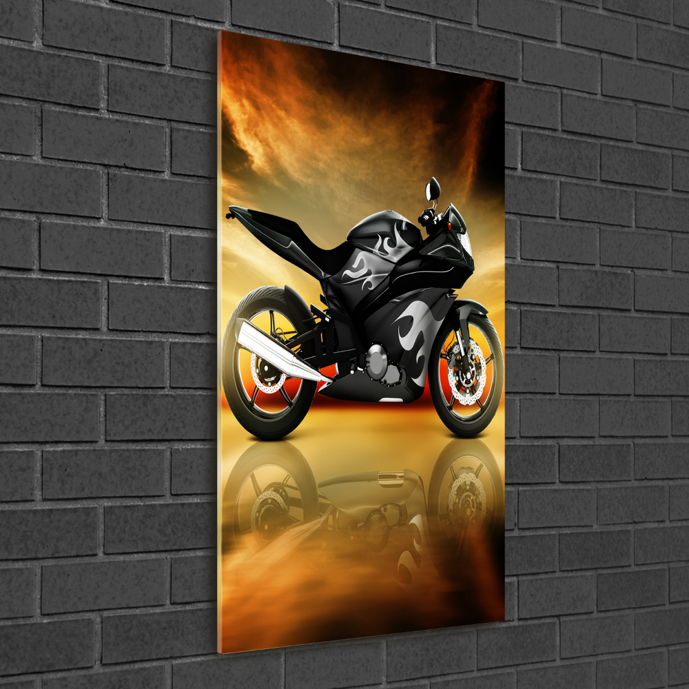 Glass wall art Motorbike