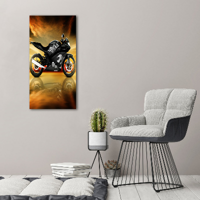 Glass wall art Motorbike