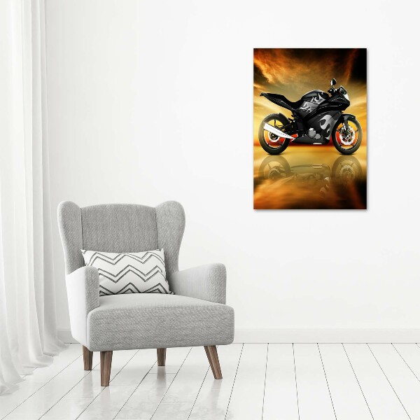 Glass wall art Motorbike