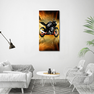 Glass wall art Motorbike