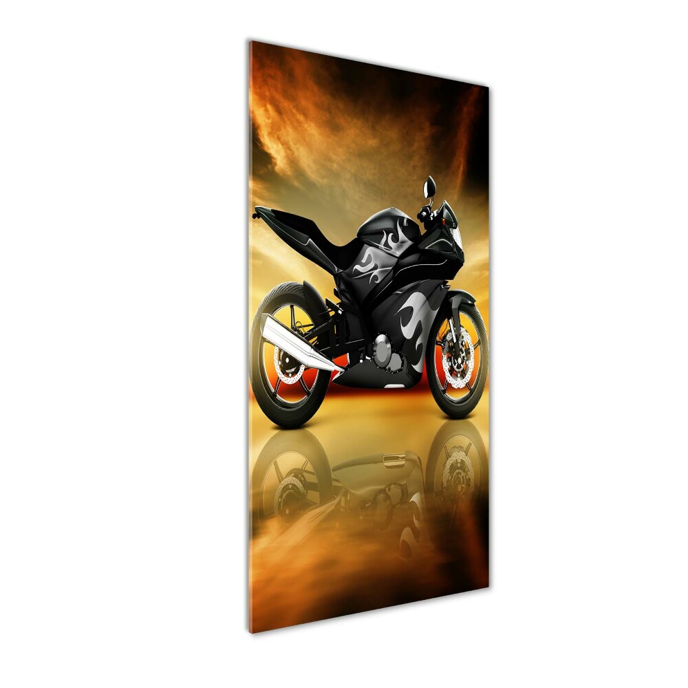 Glass wall art Motorbike