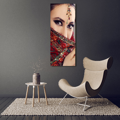 Wall art on glass Indian woman