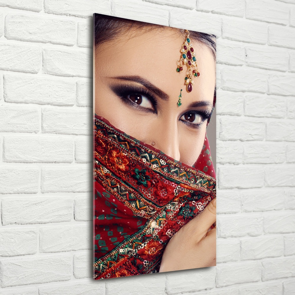 Wall art on glass Indian woman